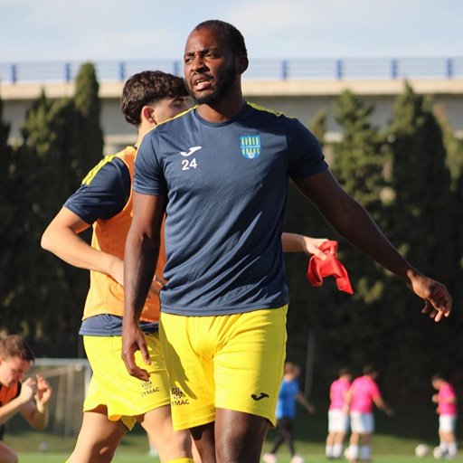 football player focused during training